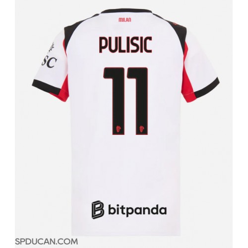 Zenski Nogometni Dres AC Milan Christian Pulisic #11 Gostujuci 2025-26 Kratak Rukav